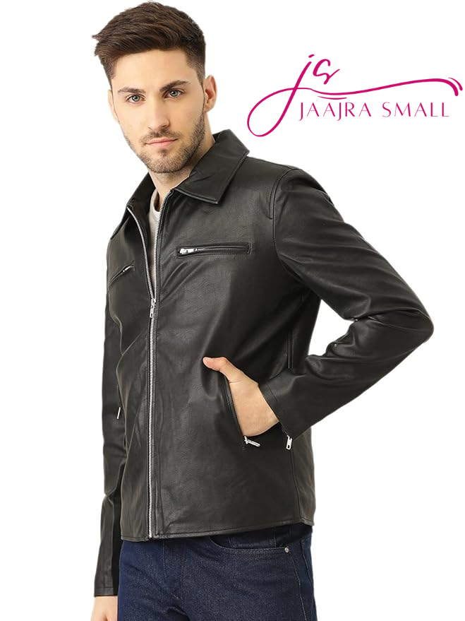 Men’s Black Solid Jacket – Jaajra Store